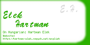 elek hartman business card